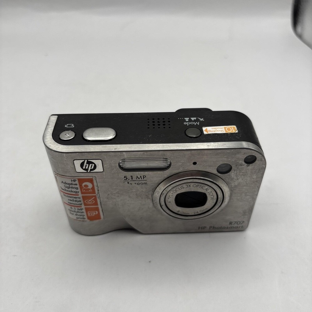 HP Photosmart R707 5.1 MP Digital Camera 3x Optical Zoom - Silver - Tested Works - Picture 3 of 9